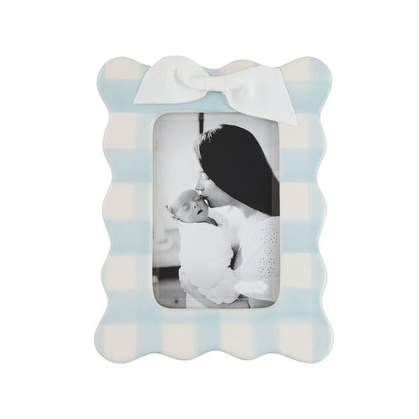 Mud Pie - Frame 4x6 Blue Scalloped Bow - Findlay Rowe Designs
