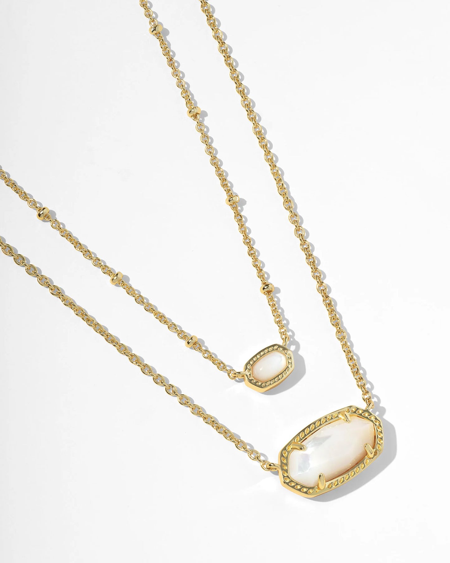 Kendra Scott - Mini Elisa Gold Satellite Short Pendant Necklace in Ivory Mother-of-Pearl - Findlay Rowe Designs