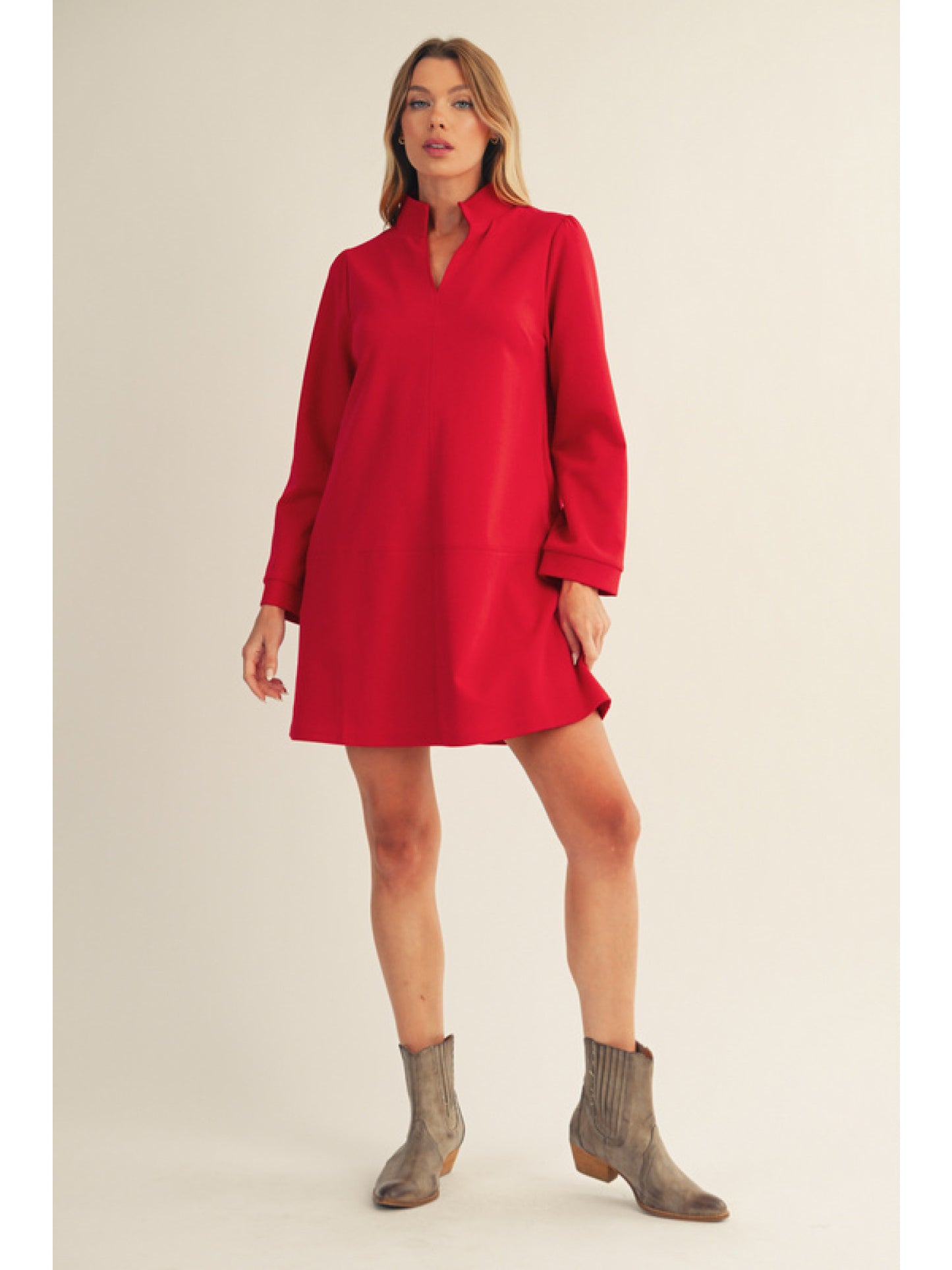 Jodifl - Dress - V Neck Long Sleeve - Mini