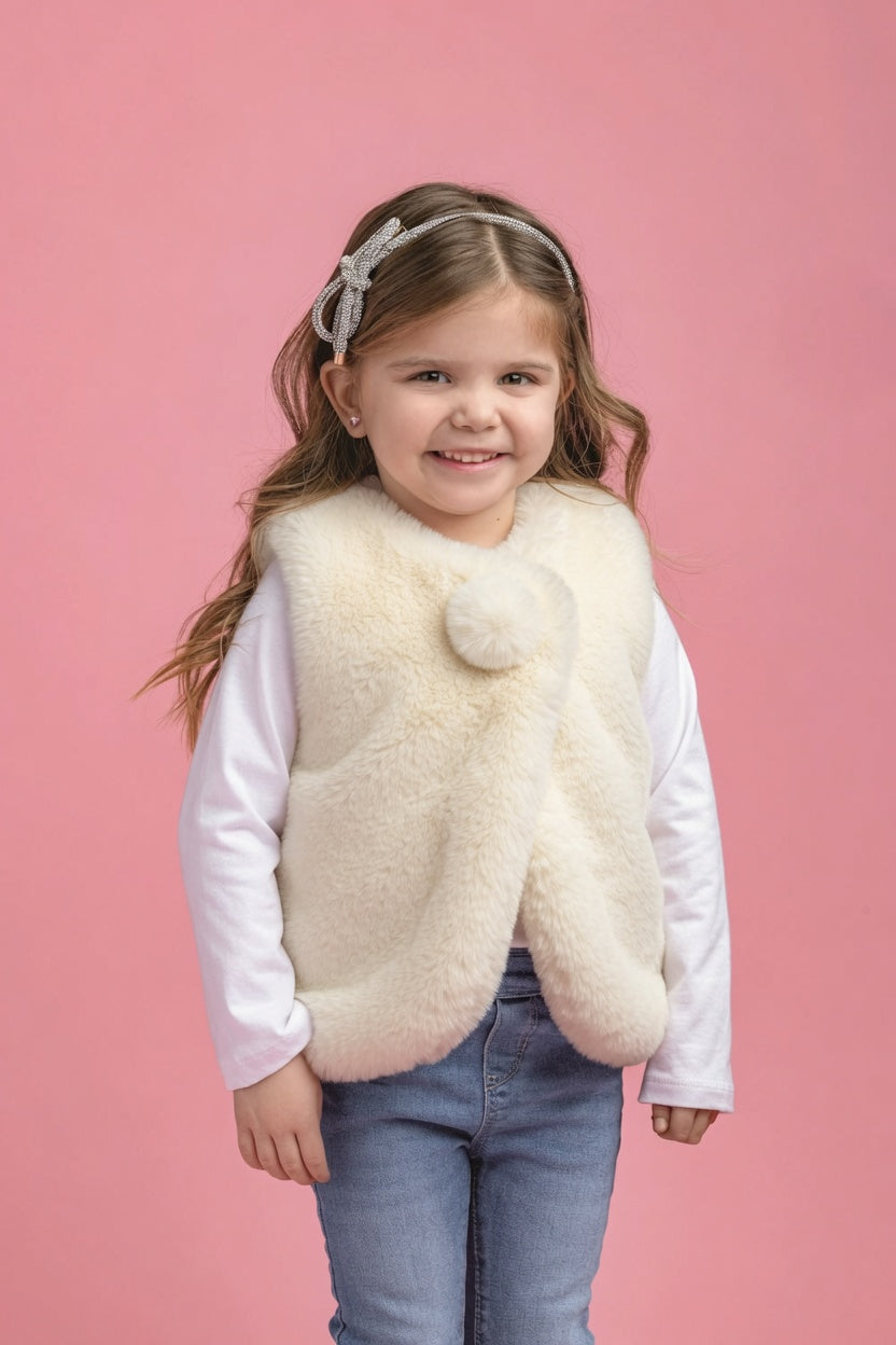 Mud Pie - Girls - Fur Vest - Ivory - Findlay Rowe Designs
