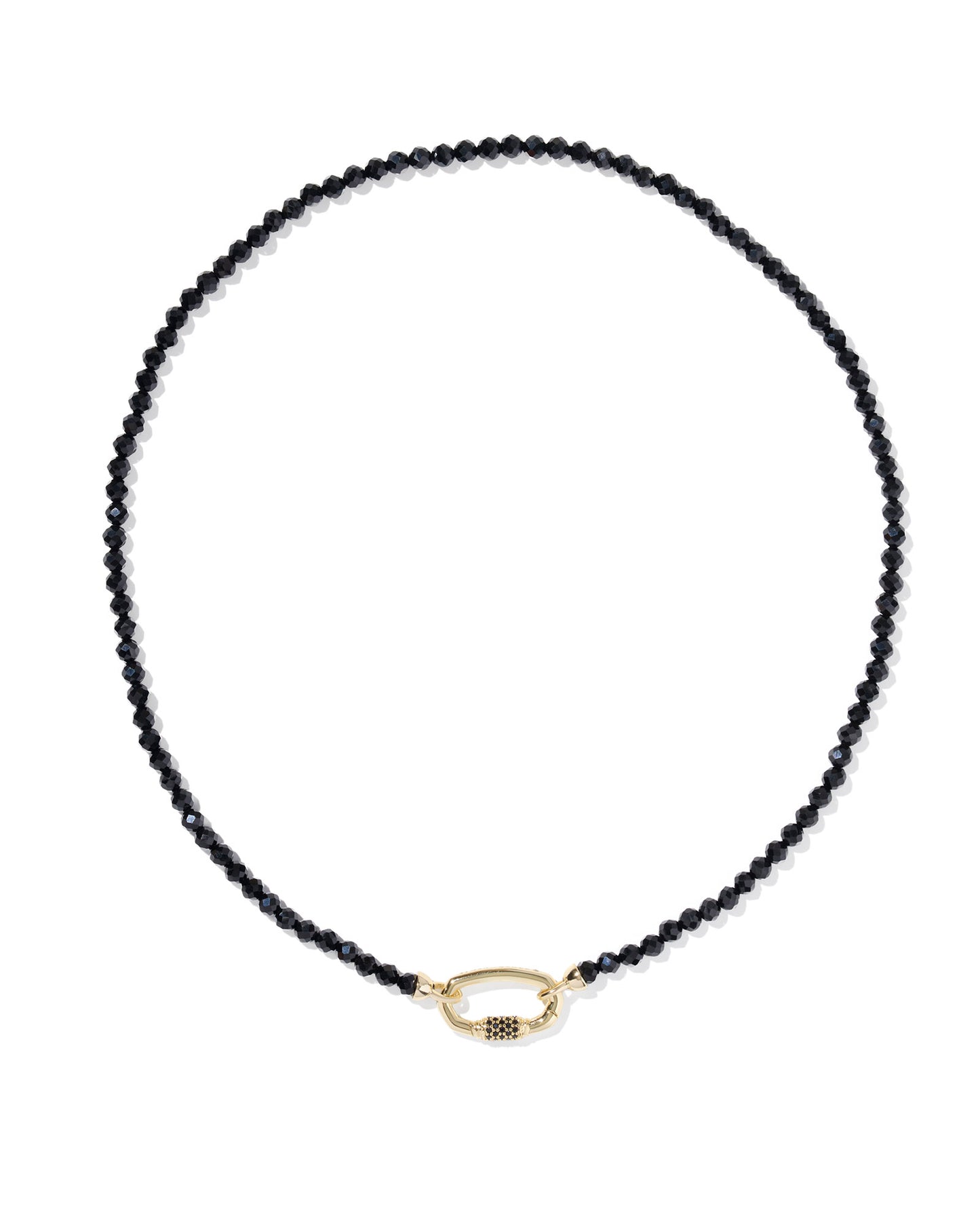 Emery Beaded Strand Necklace Gold Black Agate - Findlay Rowe Designs