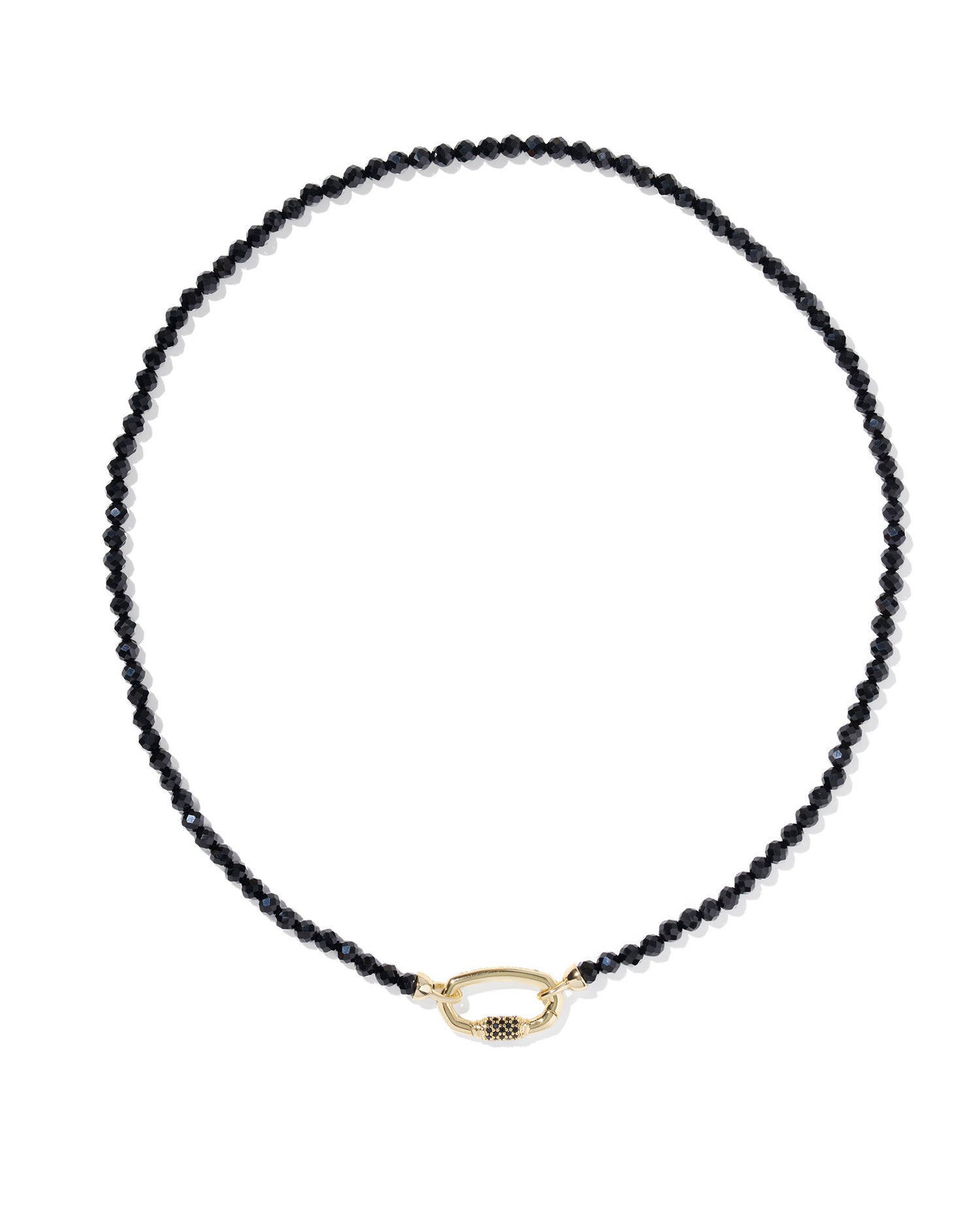 Emery Beaded Strand Necklace Gold Black Agate - Findlay Rowe Designs