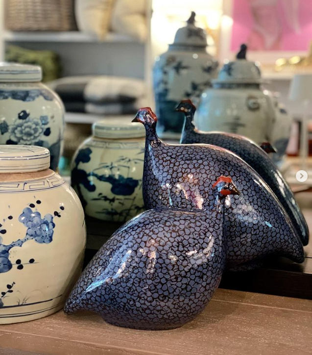 Guinea Fowl - Medium - Electric Blue Speckled Black, - Findlay Rowe Designs