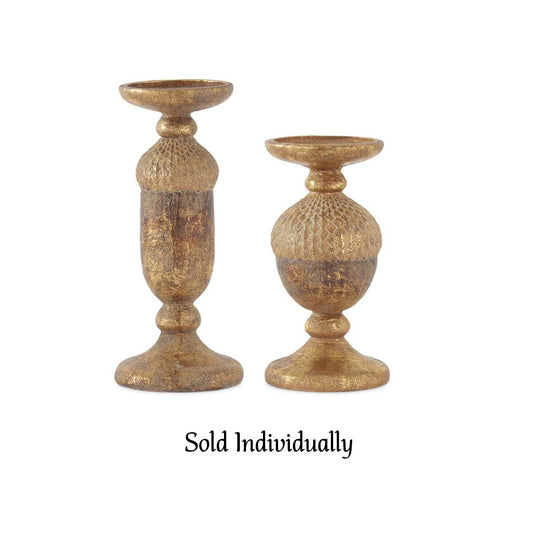 Candleholders - Pillar - Acorn - Gold & Bronze - Findlay Rowe Designs