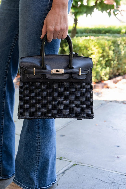 Lisi Lerch - Margo Fall Wicker Handbag - Black