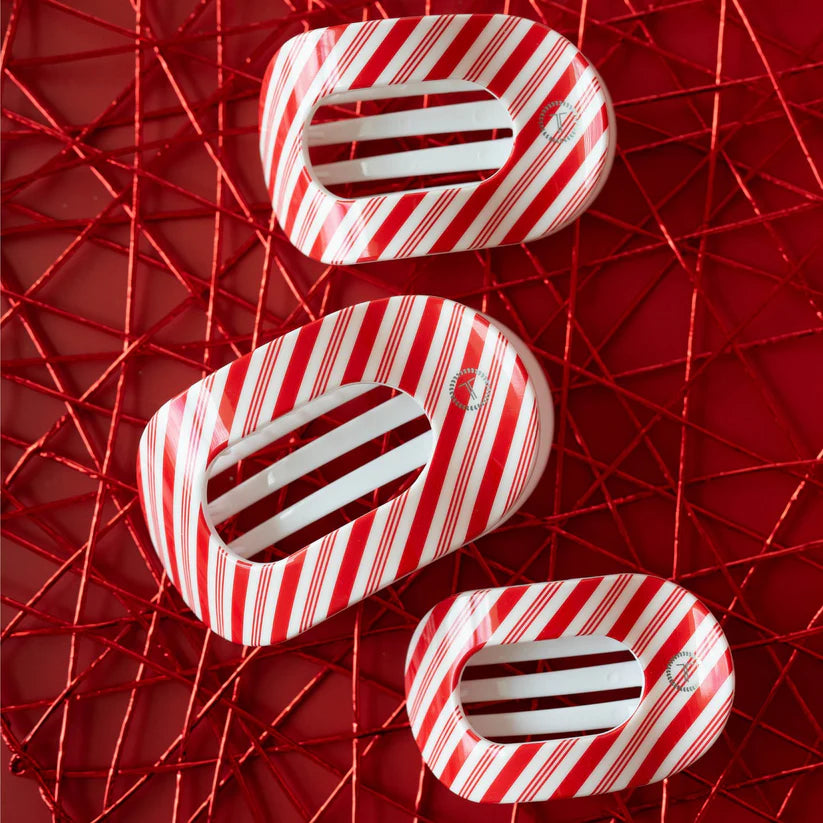 Teleties - Candy Cane Crush Small Flat Round Hair Clip