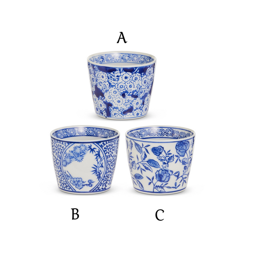 Raz Imports - Mini Chinoiserie Pot - Blue - Findlay Rowe Designs