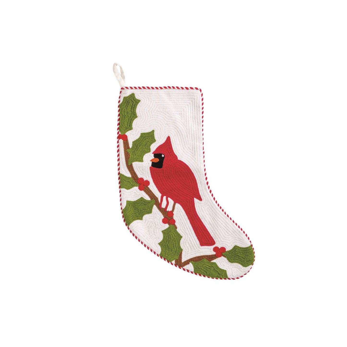 Mud Pie - Stocking - Embroidered Cardinal - Findlay Rowe Designs