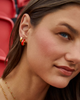 Kendra Scott - Earrings - Ainsley Gold Huggie - Red Enamel