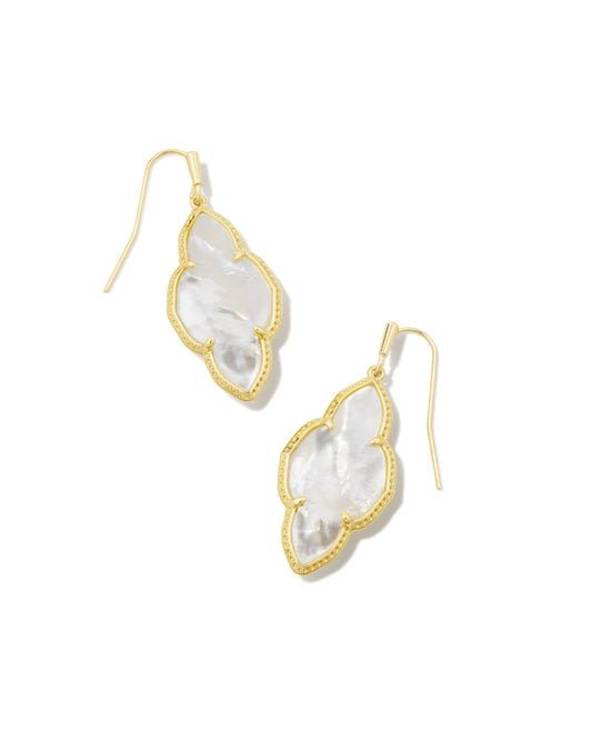 Kendra Scott - Earrings - Abbie Gold Drop Earrings - Ivory Mother-of-Pearl - Findlay Rowe Designs
