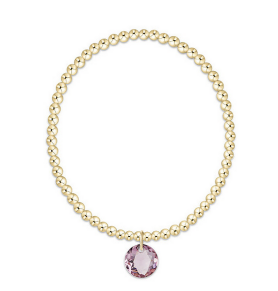 Enewton - Classic Gold 3mm Bracelet - Reflection Charm -February - Findlay Rowe Designs