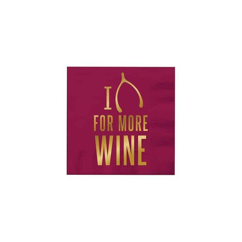 Cocktail Napkin - I Wish for More Wine