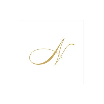 Caspari - Cocktail Napkins - White Pearl Initial Paper Linen - Box of 30 - Findlay Rowe Designs