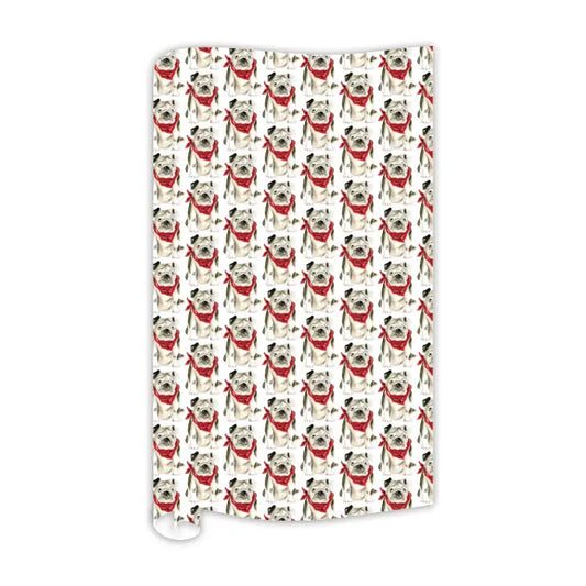 Rosanne Beck - Gift Wrap - Bulldog with Bandana - Findlay Rowe Designs
