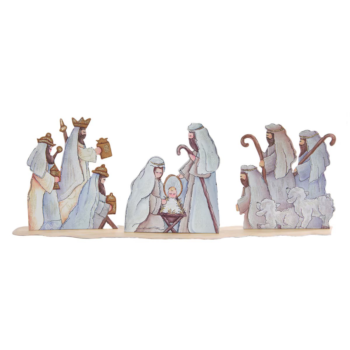 Free Standing Nativity Scene - Holy Family, Shepards & Kings