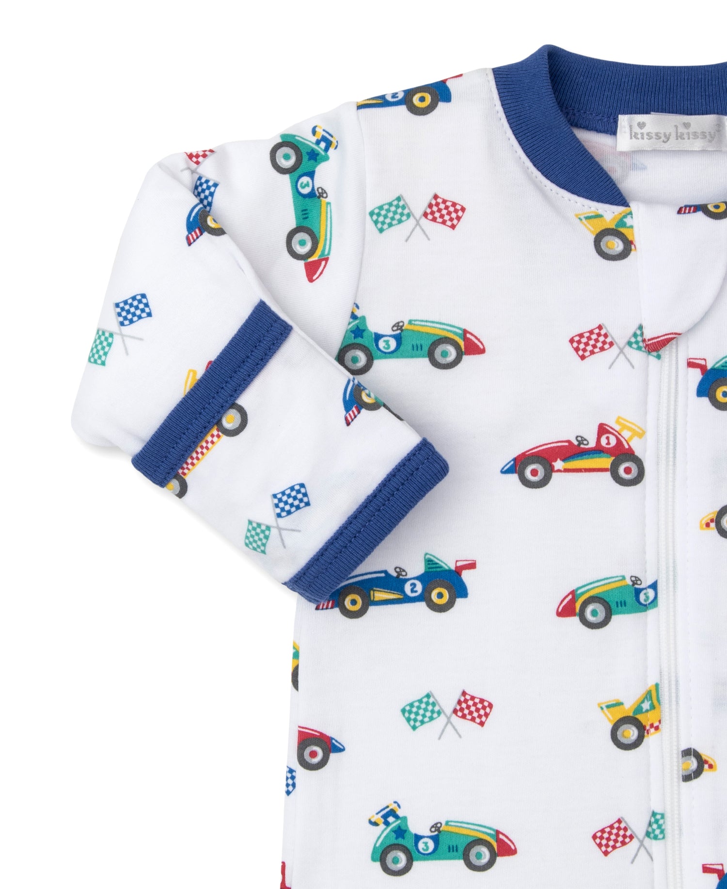 Kissy Kissy - Zip Footie - Race Car Rally - Findlay Rowe Designs