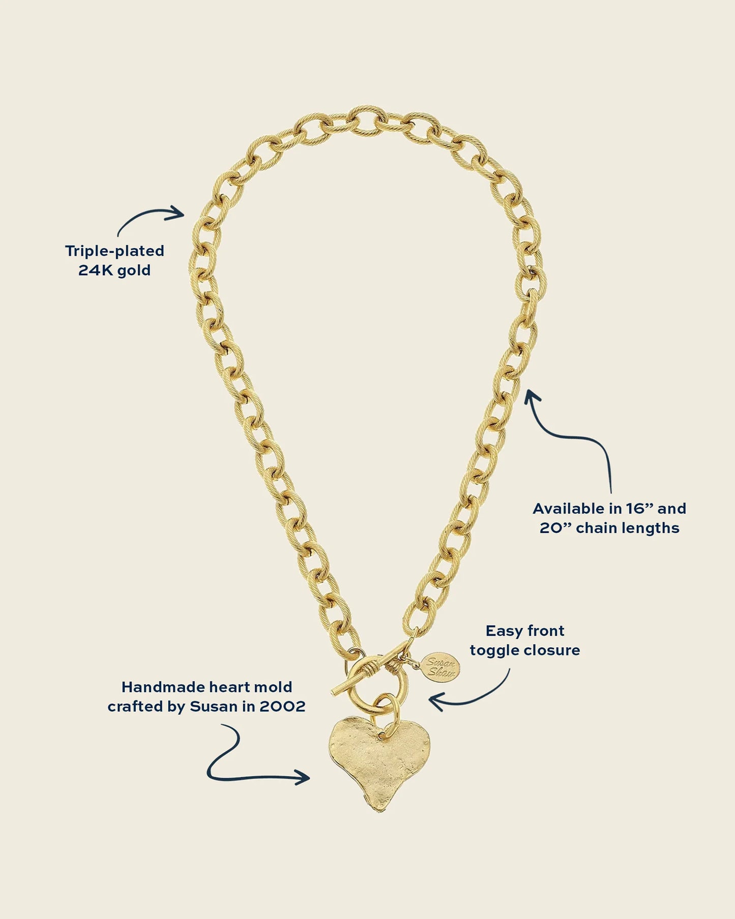 Susan Shaw - Necklace - Heart Toggle