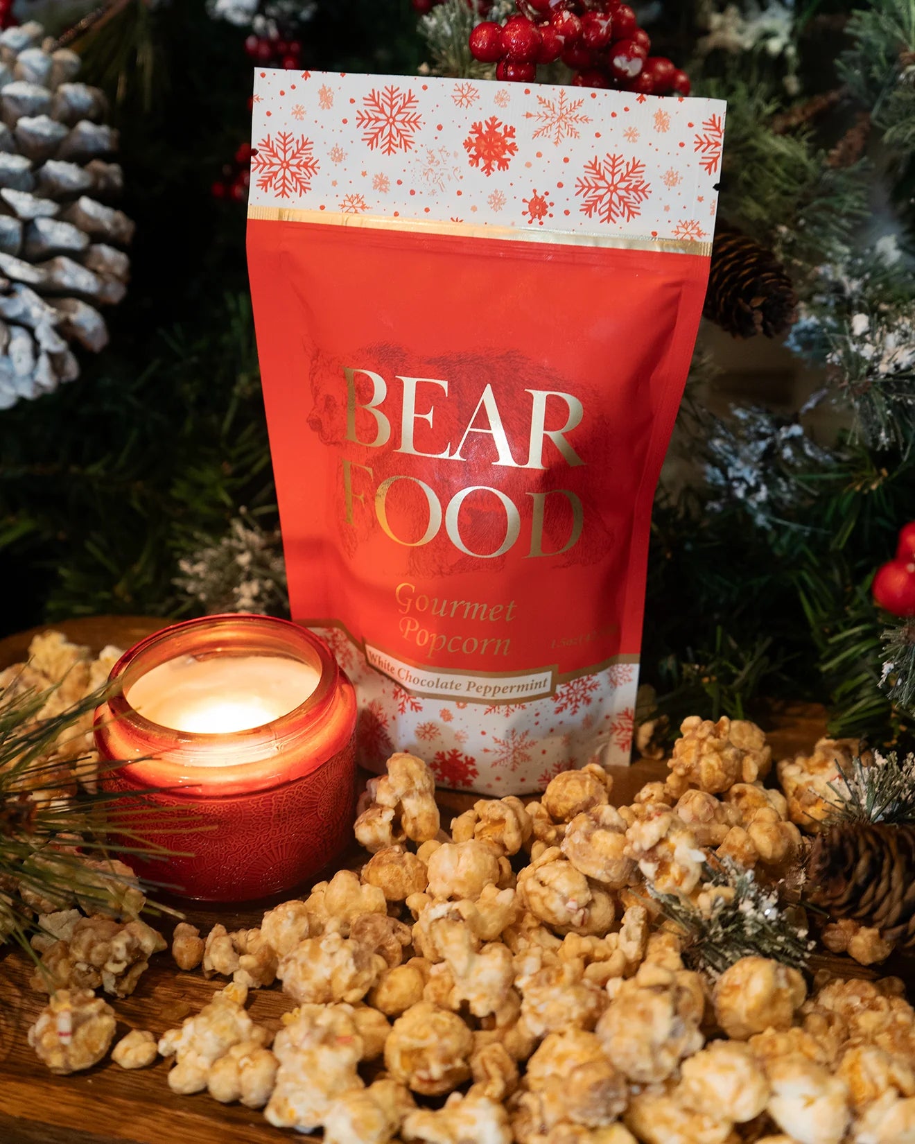 Bear Food - White Chocolate Peppermint Popcorn