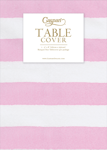 Caspari - Paper Table Cover - Cafe Stripe - Light Pink - Findlay Rowe Designs