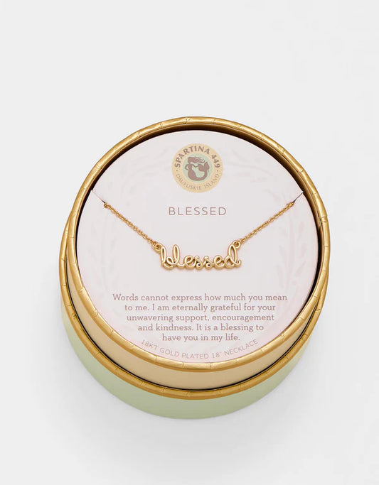 Spartina - Necklace - Sea La Vie Blessed-Script - Gold - Findlay Rowe Designs