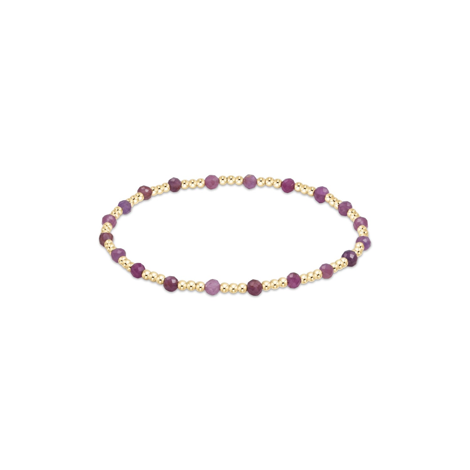 Enewton - Gemstone Gold Sincerity Pattern 3mm Bead Bracelet - Ruby - Findlay Rowe Designs