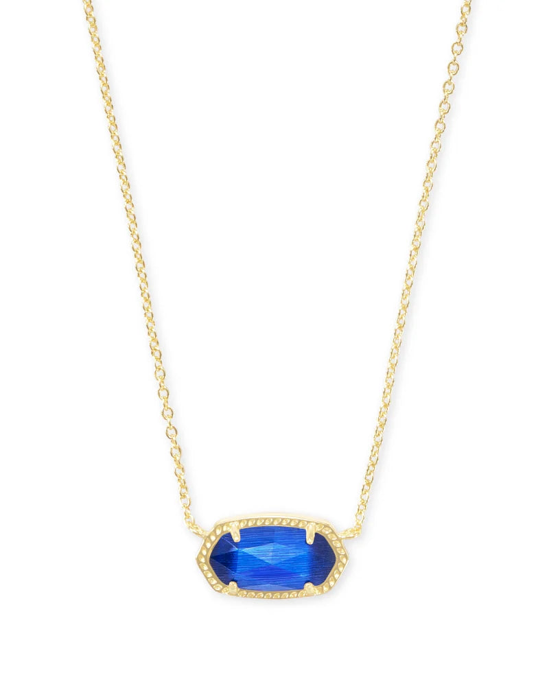 Kendra Scott - Necklace - Elisa Gold Pendant Necklace - Cobalt Cat's Eye - Findlay Rowe Designs