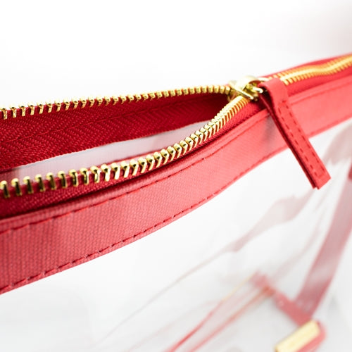 Capri Designs Clear Stadium Crossbody - Red - Findlay Rowe Designs