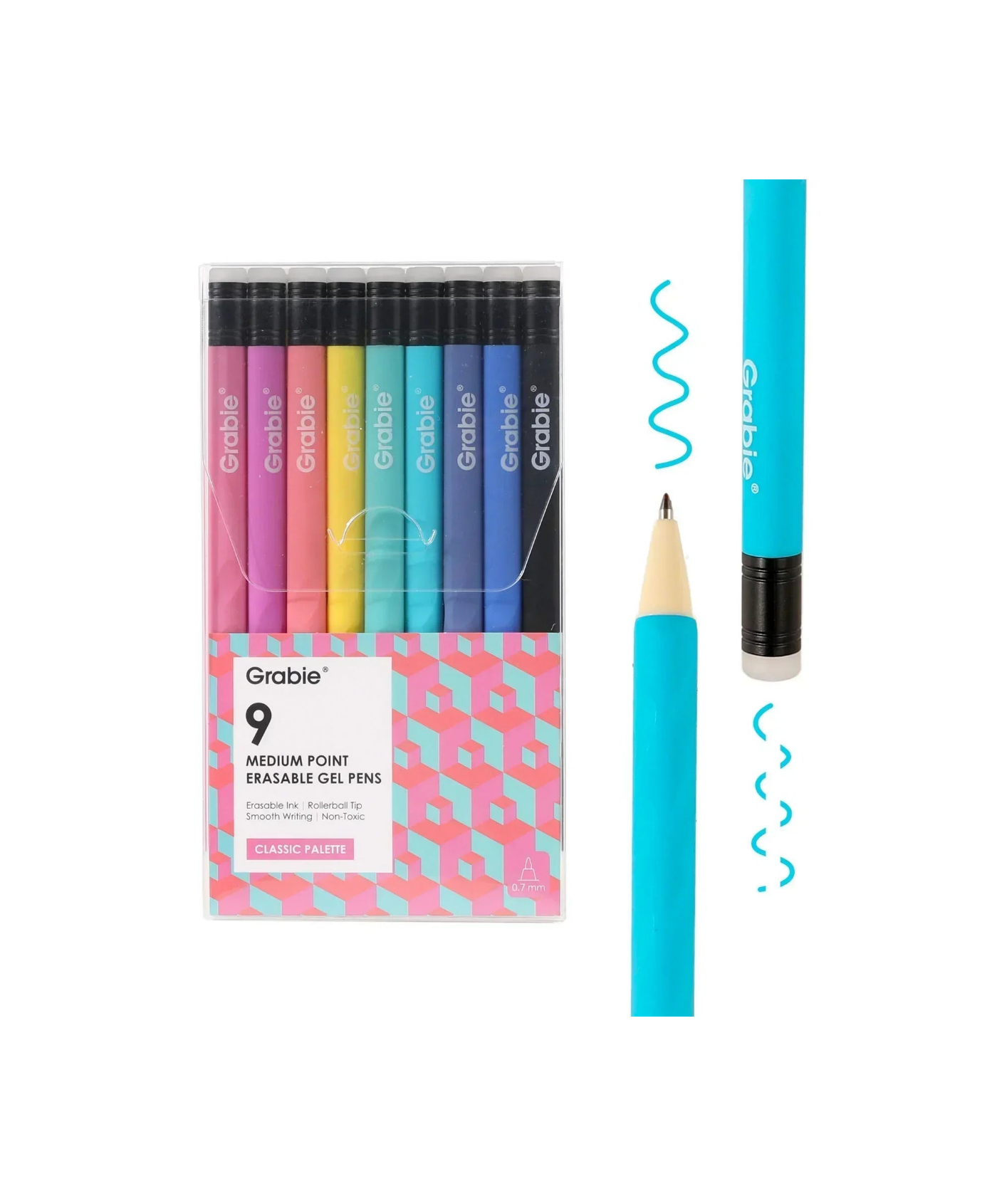 Grabie - Erasable Gel Pen Set - Medium Point - Classic Palette Set of 9 - Findlay Rowe Designs