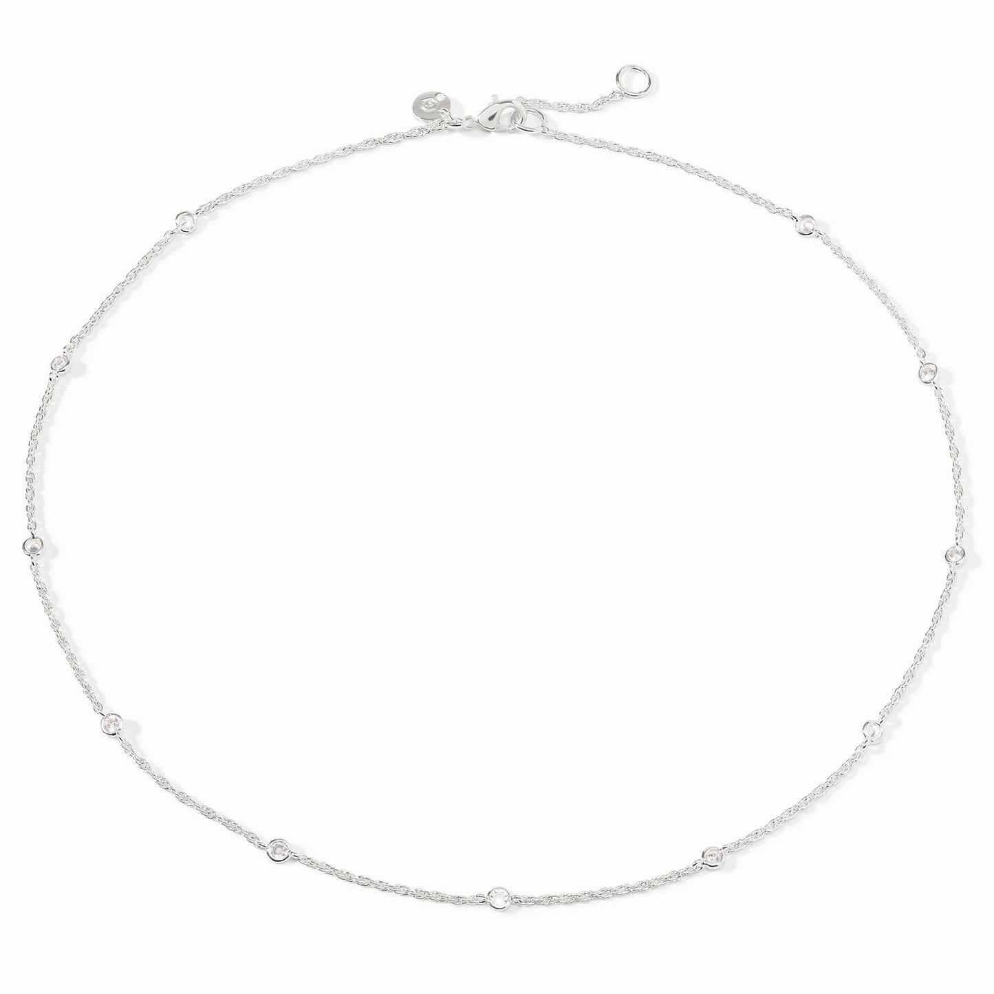 Julie Vos - Necklace - Celeste Delicate Station - Cubic Zirconia - Silver