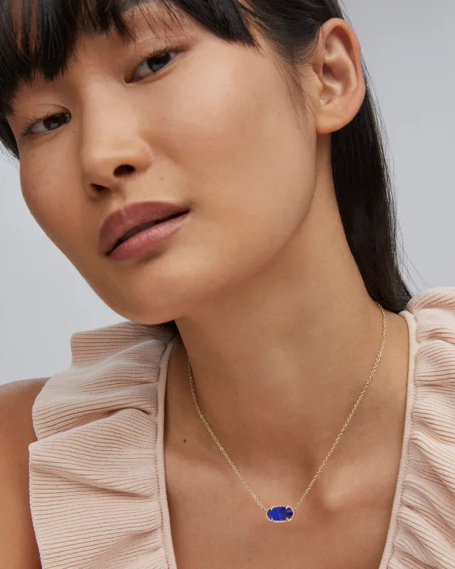 Kendra Scott - Necklace - Elisa Gold Pendant Necklace - Cobalt Cat's Eye - Findlay Rowe Designs