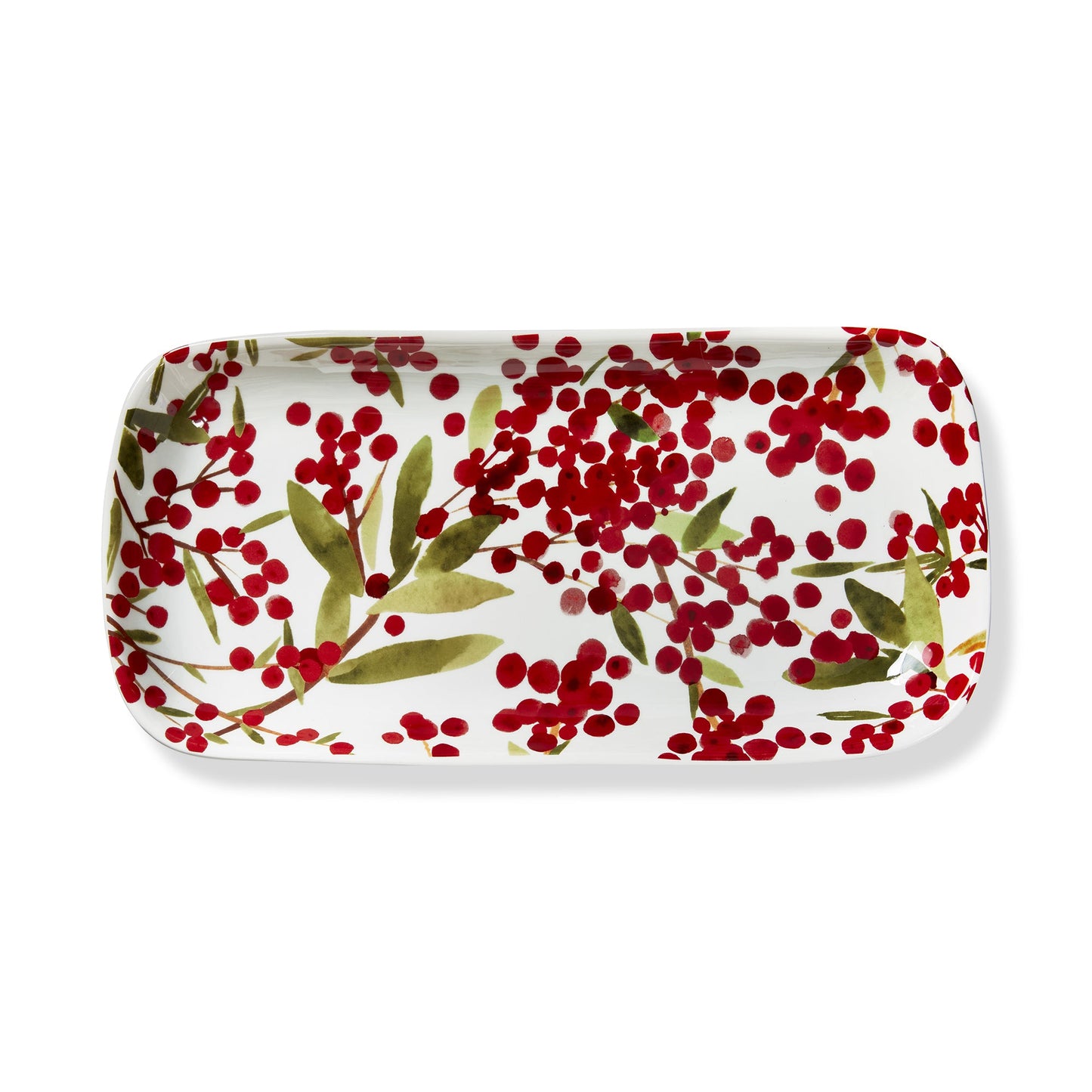 Platter - Winter Sprigs - Red