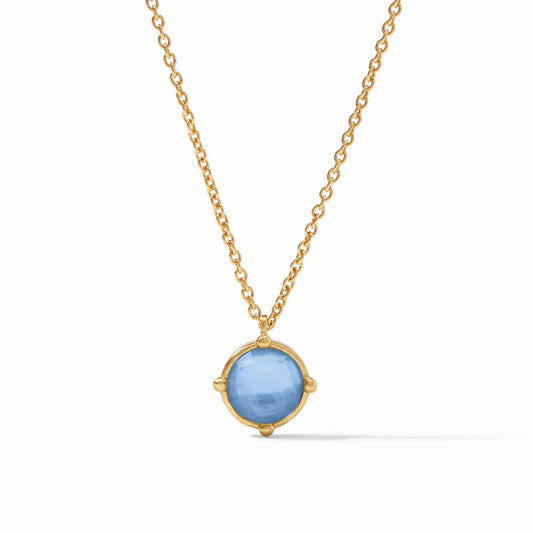 Julie Vos - Necklace - Honeybee Solitaire Necklace - Iridescent Chalcedony Blue - Findlay Rowe Designs