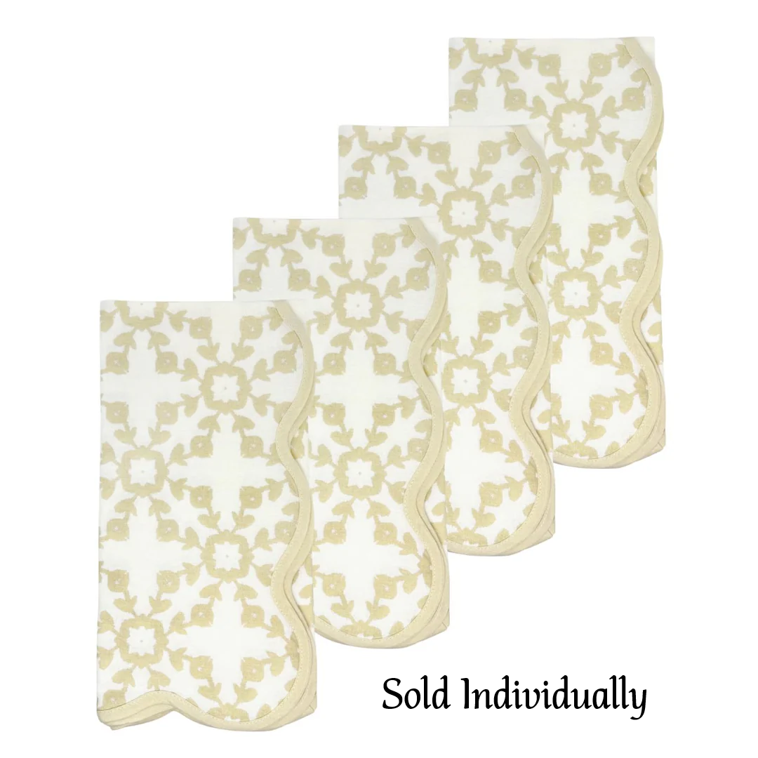 Laura Park - Scalloped Dinner Napkins - Highlands Beige - Findlay Rowe Designs