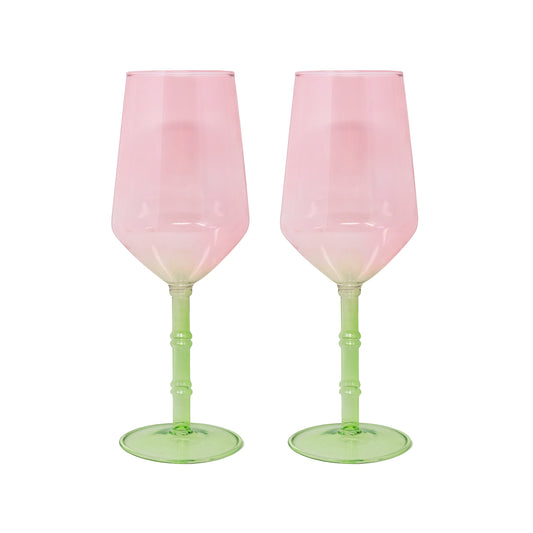 Lilly Pulitzer - Bamboo Wine Glass Set - Festival Bloom/Lime Chiffon - Findlay Rowe Designs