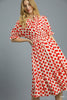 Umgee - Dress - Polka Dot Ruffle Smocked Midi - Red White - Findlay Rowe Designs