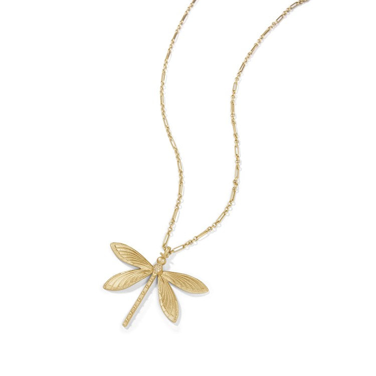 Spartina - Dragonfly Necklace 32in - White Opal - Findlay Rowe Designs
