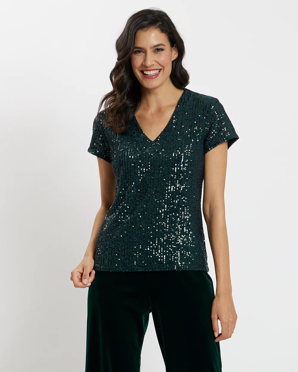 Jude Connally - Winnie Tee Sequins - Palace Green - Findlay Rowe Designs