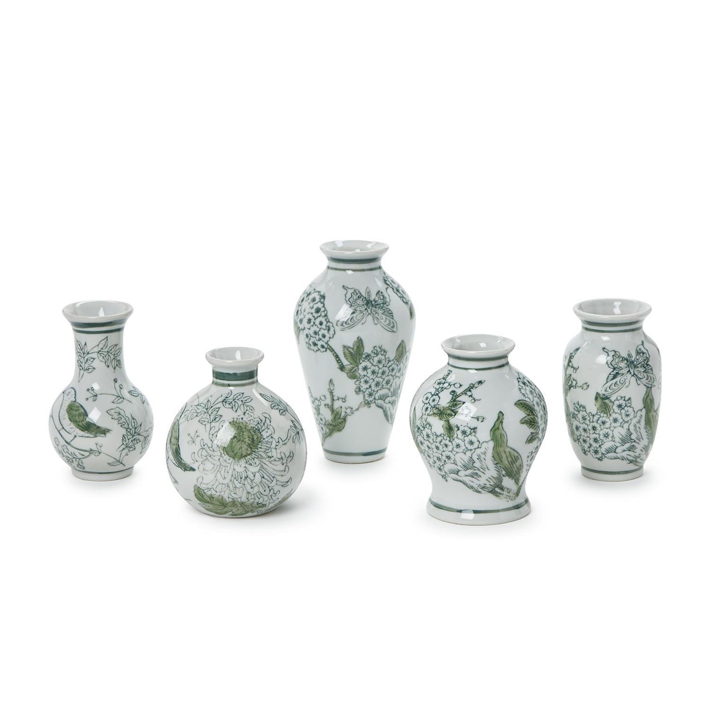 Vases - Green and White Chinoiserie - Primrose and Lotus - Findlay Rowe Designs