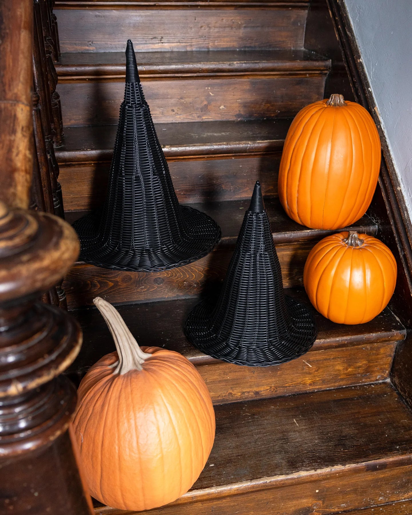 Witch Hat - Faux Wicker Woven - 15in