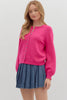 Top - Long Sleeve Sweater Knit Cardigan - Pink - Findlay Rowe Designs