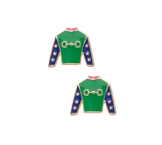Canvas - Earring - Derby Jockey Silks - Green - Findlay Rowe Designs