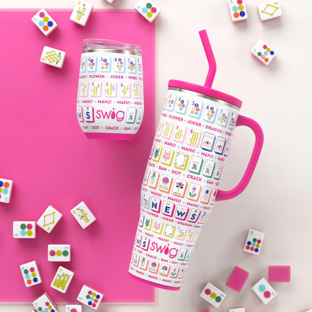 Swig - Stemless Wine  12oz - Mahjong