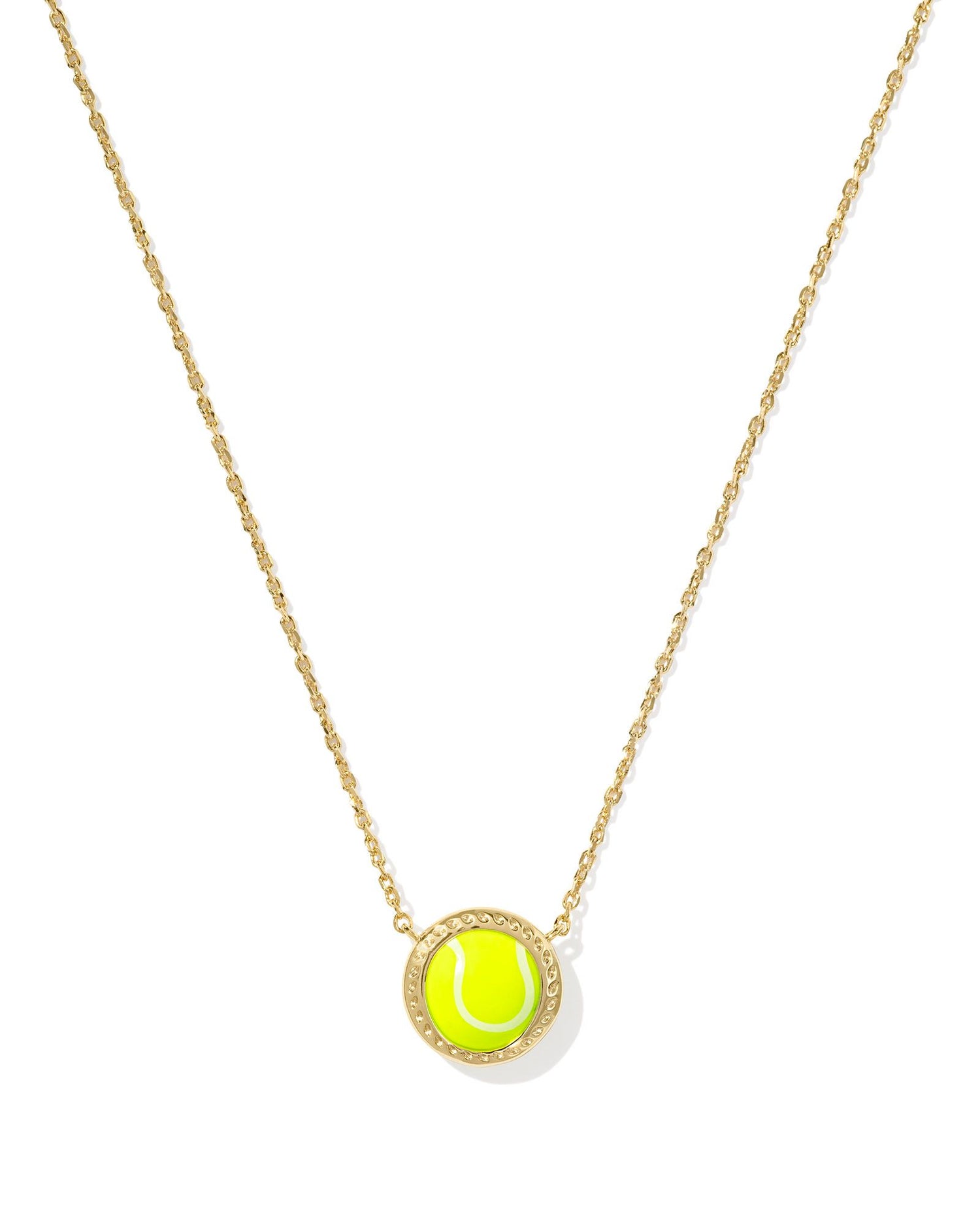 Kendra Scott - Tennis Short Pendant Necklace - Gold Chartreuse Magnesite - Findlay Rowe Designs