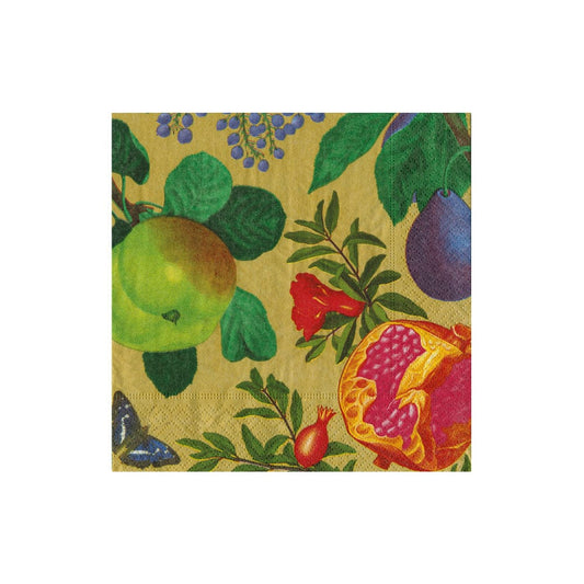 Caspari - Cocktail Napkins - Royal Orchard Gold 2