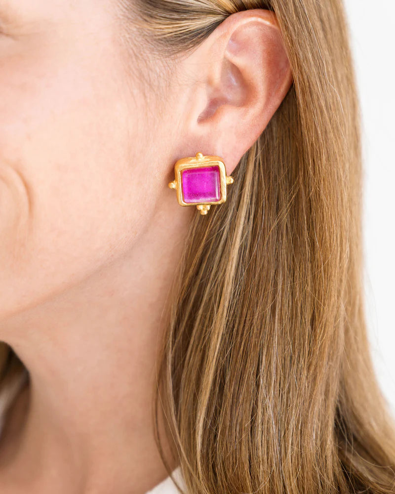 Susan Shaw - Earrings - Madeline Studs - Fuchsia - Findlay Rowe Designs