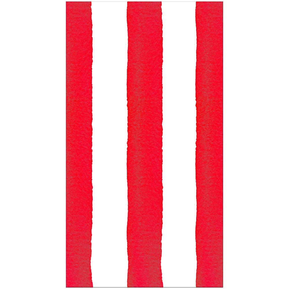 Caspari - Guest Towel - Cafe Stripe Red - Findlay Rowe Designs