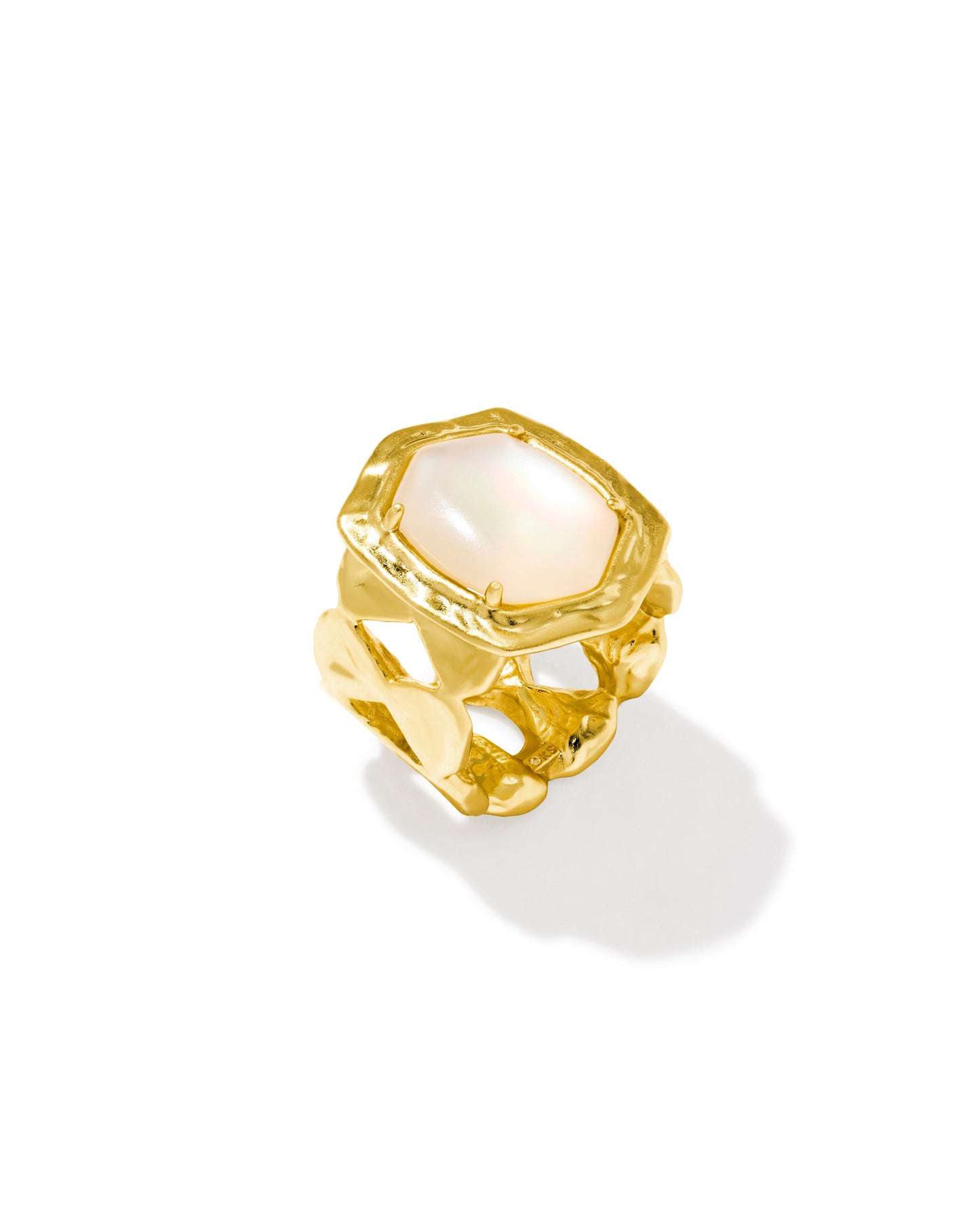 Kendra Scott - Ring - Tiger Striped Daphne Cocktail - Gold Natural Mother Of Pearl - Size 8 - Findlay Rowe Designs