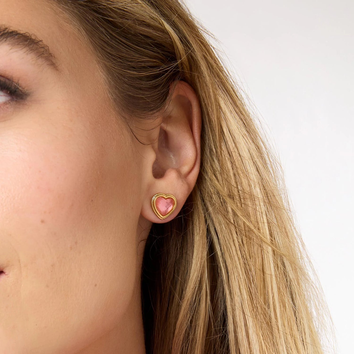 Julie Vos- Heart Stud Earring - Iridescent Blush Pink - Findlay Rowe Designs