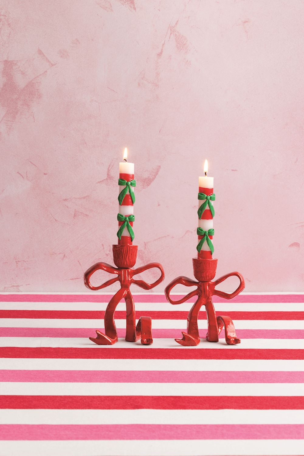 Mud Pie - Taper Candleholder - Red Bow - Findlay Rowe Designs