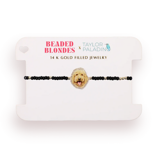 Beaded Blondes - Bracelet - Golden Doodle Bracelet - Black Sprinkle - Findlay Rowe Designs